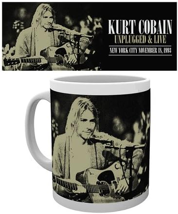 Kurt Cobain Nirvana Unplugged and Live Official New White Boxed Mug