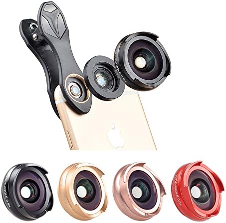 ColorJoy Clip-on Lens Kit 7 in 1, smartphone iPhone camera lens kit. Super Wide Angle, Fisheye, Macro, Kaleidoscope,Etc. Cell phone camera lens for iPhone, Samsung.