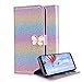 Produktbild Für Samsung Galaxy Note 8 Hülle,Aearl Diamont Regenbogen Glitzer Flip Case Cover PU Lederhülle Magnetverschluss Ledertasche mit Stander Function Card Slot Handy Tasche mit Displayschutzfolie für Samsung Galaxy Note 8 (Farbverlauf blau)