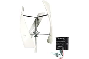 HUIZHITENGDA 8000W Kit de générateur d'éoliennes Verticales de Jardin NOISSEUX NOISS, 12V 24V 48V 220V Petite éolienne Verticale AC triphasée (avec contrôleur MPPT)