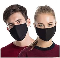 3PCS Dust Masks, Unisex Anti Pollen Allergens Mouth Muffle Reusable Cotton Gauze Mask with PM2.5 Activated Carbon Filter...