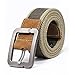 Produktbild Contever®Damen und Herren Canvas Gürtel Belt Geflochtene Gürtel- 3.8cm Breit 125cm Länge Best Fit Taille (ungefähr 100CM)- Style1 Khaki Streifen