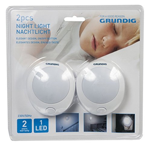 2 x Grundig 1 LED Nachtlicht Steckdose Licht Nacht Lampe Beleuchtung