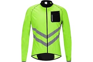 WOSAWE Veste Haute visibilité Hommes Coupe-Vent Ultraléger Respirant Gilet Réfléchissant avec Poches pour Course à Pied ou Vélo