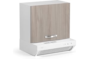 Linea Azzurra Sopracappa 60 con Depuratore Pensile Cucina Sospeso in Legno Made in Italy Mobile H49xL60xP32 Depuratore H15xL60xP48 Facile da Installare