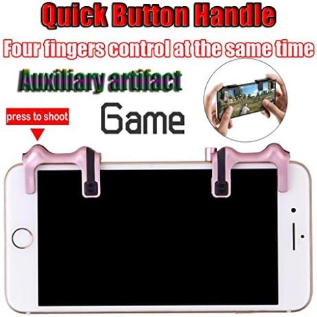 Eat Chicken Artifact Auxiliary,Diadia Gaming Trigger for Phone Mobile Diadia Fire Button Handle for L1R1 Shooter Controller PUBG,Left+Right (Rose Gold)