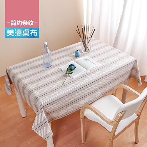 Striped Tablecloth Pad ,Rectangularsans Rincage , Blue + Coffee ,137*90Cm Small Coffee Table)