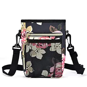 SUPPETS Dog Treat Pouch Dog Treats Bag with Waist Belt, Metal Clip, Poop Bag Dispenser for Doggy Puppy Pet Training, Peony