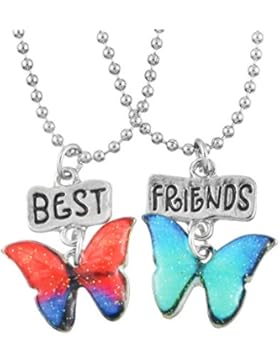 Kette Choker Set Freundinschaftsketten Farbige Schmetterling