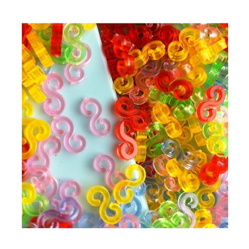 GoldenTM-NEW Amazing Loom Bands Pack of 125 Colorful S-Clips BZ0018