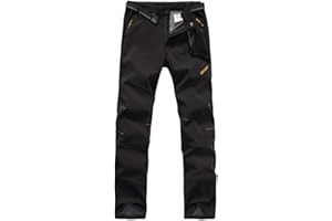 GITVIENAR Męskie spodnie zimowe z podszewką, wodoszczelne, wiatroszczelne, oddychające, ciepłe, pogrubione spodnie softshellowe, spodnie górskie, spodnie funkcyjne, spodnie trekkingowe, spodnie