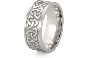 SIPURIS Anillo de nudo de la Trinidad Celta, nudo de brujas, nudo irlandés, triquetra, anillo giratorio de acero inoxidable, anillo vikingo nórdico, joyería para hombres y mujeres