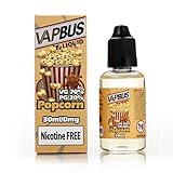 30ml E Cig Liquid, VAPBUS High VG Popcorn Flavouring Vape Liquid 70VG for E Cigarette E Shisha, Liquid Nicotine Free