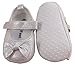 MiniFeet Baby Girls Party Shoes / Christening Shoes / Wedding Shoes, Silver 6-12 Months