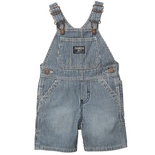 OSHKOSH Baby Jeans Trousers Short Latzshorts Overalls Blue / White Striped Size 86-74 (12 Months)