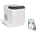 XTECH Countertop Ice Maker, Remote Ice Making, 9 Cubes in 6 Mins, 2 Sizes of Bullet Ice, 26lbs in 24Hrs, Self-Cleaning Ice Machine with with Basket and Scoop for Home Kitchen Bar Party Office Camping