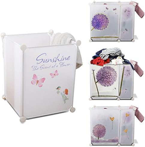 Inxact Laundry Basket Clothes Children Toy Storage Solutions Box, White