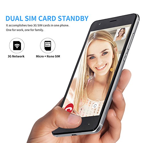 Smartphone ohne Vertrag, DOOGEE X20 Dual SIM Guenstig Handys, 3G Android 7.0 Senioren Smartphones, 5 Zoll HD IPS Display Handy mit MT6580 Prozessor, 1GB RAM + 16GB ROM, 2.0MP + Dual 5.0MP kamera - Sliber