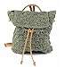 Produktbild Hand Weben Rucksack Handtasche Doppelter Zweck Strohbeutel Beiläufige Tasche Strandtasche,ArmyGreen-OneSize