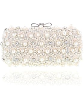 Damara® Perlen Strass Hochzeit Damen Adlig Clutch Abendtasche