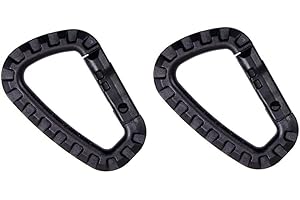 BLNTACKLE76 2er Set Kunststoff Karabiner D-Form – Leicht & robust | Molle Karabinerhaken für Rucksack, Camping, Wandern, Outdoor | 8,5 cm | Bis 12 kg belastbar | Nicht zum Klettern
