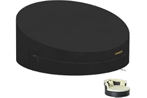 VANSHEIM Copertura per Lettino da Giardino Rotonda Impermeabile Antivento Isola Giardino Copertura Isola Prendisole con Maniglia Copertura Isola Divano 420D Tessuto Oxford Ø230x90/50cm