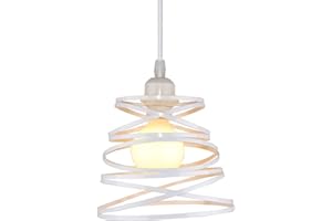 PETITES ECREVISSES Lampadario a Sospensione E27 Retrò Industriale Lampada da Soffitto Ø20cm Creativa Illuminazione interna per Cucina Salotto (Bianca-20cm)