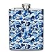 Produktbild dfegyfr Blue Camouflage Pocket Leak Proof Liquor Hip Flask Alcohol Flagon 304 Stainless Steel 7OZ Gift Box Outdoor