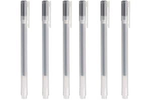 Zestaw długopisów żelowych Muji, 0,5 mm, czarny, 6 sztuk