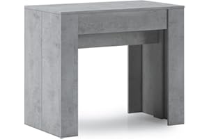 Skraut Home - Table Console Extensible jusqu'à 237 cm, Couleur Ciment, Dimensions fermée : 90x50x78 cm de Haut