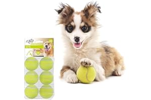BoT 6X kleine Tennisbälle für Hunde, Hundespielzeug geeignet für die automatische Ballwurfmaschine für Hunde Ifetch, extra Starke widerstandsfähige Hundebälle (Mini Tennisbälle 6 x 5 cm)