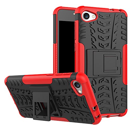 Per Alcatel A5 LED Smartphone Cover,OFUÂ® Telefono stent guscio di silicone morbido resistenza goccia,Per Alcatel A5 LED coperchio di protezione profilo del pneumatico 360 gradi armatura resistenza alla caduta(rosso)