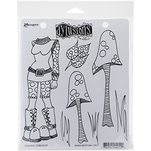 Ranger Rubber Dyan Reaveley's Dylusions Cling Stamp Collections 8.5-inch x 7-inch, Shrooms