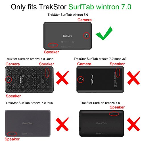 Fintie TrekStor SurfTab wintron 7.0 Hülle – Slim Fit Folio Kunstleder Schutzhülle Case Cover Tasche mit Ständerfunktion für TrekStor SurfTab wintron 7.0 17,8 cm (7 Zoll) Tablet-PC - 2