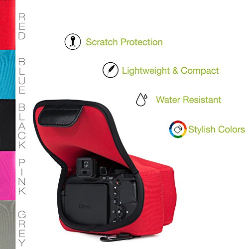 MegaGear MG1114   tui avec Mousqueton en N  opr  ne pour Appareil photo Nikon Coolpix P900 P900S Rouge