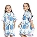 Produktbild SUPRIEE Kinder mit Kapuze Strand Schwimmen Poncho, Children Blue Stripes Badetuch mit Kapuze Poncho schnell trocknend Strandtuch zum Surfen, Schwimmen, Tauchen, Neoprenanzug,für Mädchen Jungen