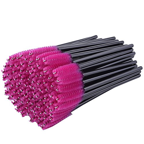 eBoot 100 Pack Pink Disposable Eyelash Eye Lash Makeup Brush Mascara Wands