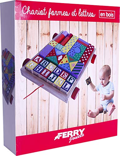 FERRY - Mueble en Madera a Arrastre Formas y Letras 36pcs Asst, 320005, marrón