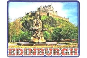 ELGATE Scottish Souvenir Fridge Magnet Edinburgh Castle Scotland Gift Scene Wood Royal