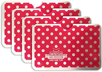 4 Red RFID/NFC Blocking Credit Card Sleeves by Card Care Plus ™ | Protect Each contactless Card in Your Wallet for The Best Protection | Proven to Work by Thousands of Happy customers!