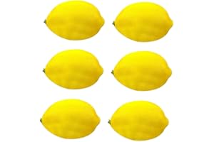 LICHENGTAI 6 Piezas de Limones Amarillos Artificiales, Limones Falsos para la decoración del hogar, Limones para la decoración de la Fiesta de Navidad de Kichen, Artificiales Amarillo Limón