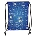 Produktbild Drawstring Backpacks Bags,Science,Chemistry Tv Show Inspired Image with Periodic Element Table Image Print Art,Blue and White Soft Satin,5 Liter Capacity,Adjustable String Closure,
