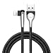 Produktbild Lightning Kabel Geflochten, 2m Ladekabel Datenkabel,90 Grad Rechts Winkel Stecker Nylon Kabel mit 1 Jahr Garantie Kompatibel mit iPhone X/iPhone 8/8PLUS/7/7 Plus/6/6 Plus/5s/iPad und mehr (6.6ft /2m,schwarz)