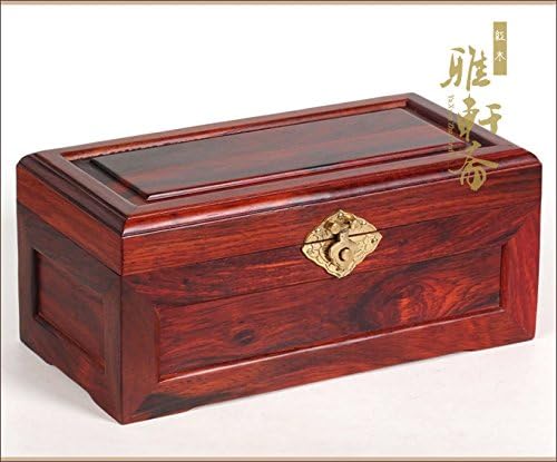 GFEI Rosewood jewelry box, wooden jewelry box, Chinese antique collection box, decorative arts and crafts, solid wood box (28*16*10, CM)