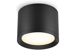 KYOTECH Reflektory sufitowe LED 6 W IP44 GX53 reflektor LED 3000K 550 LM Lampa sufitowa aluminiowa lampa sufitowa czarna do łazienki, jadalni, korytarza