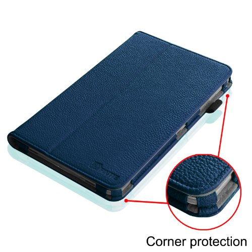 Fintie Samsung Galaxy Tab 4 7.0 Hülle Case – Slim Fit Folio Kunstleder Schutzhülle Cover Tasche mit Ständerfunktion für Samsung Galaxy Tab 4 7.0 T230 T235 (7 Zoll) Tablet, Marineblau - 8