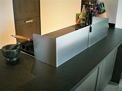 Der flexible Spritzschutz für Ihre Kochinsel – für 60er – 80er – 90er Kochfelder geeignet – Ceran-Induktion – Edelstahl rostfrei – kein Bohren – „spülmaschinenfest“ - 4