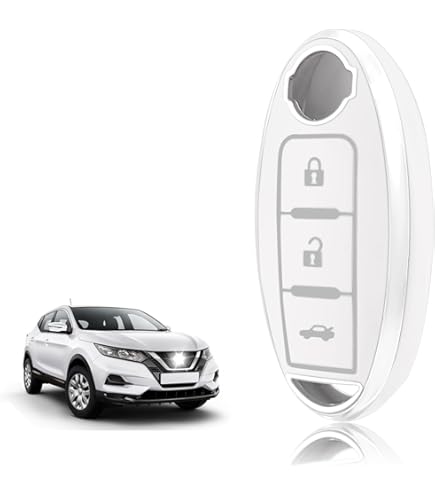 BIVVI Custodia Cover per Chiave per Auto in Pelle TPU, per Nissan Qashqai Juke J10 J11 X-Trail T32 T31 Kicks Tiida Pathfinder Note Altima per Infiniti, Chiave D-Verde