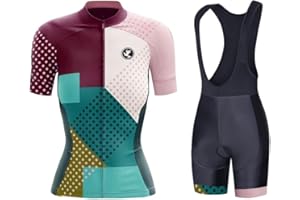 UGLY FROG Conjunto Ropa Ciclismo Mujer Verano Traje Bici MTB Manga Corta,Maillot Camiseta Ciclo y Culotte Tirantes con 19D Gel Acolchado,Completa Bicicleta Jerseys Transpirable Secado Ráido