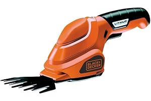 Black+Decker batteri gräsklippare (3,6 V Li-Ion ergonomisk design, batteritid ca 45 min, påslagslås, inkl. laddningsstation och laddkabel LED-laddningsdisplay) GSL200